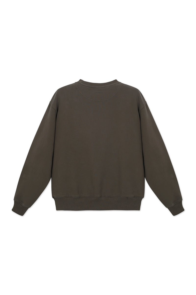 Sweatshirt_ Green Crewneck Minimal