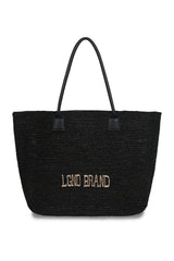 Black Raffia_ Tote Bag