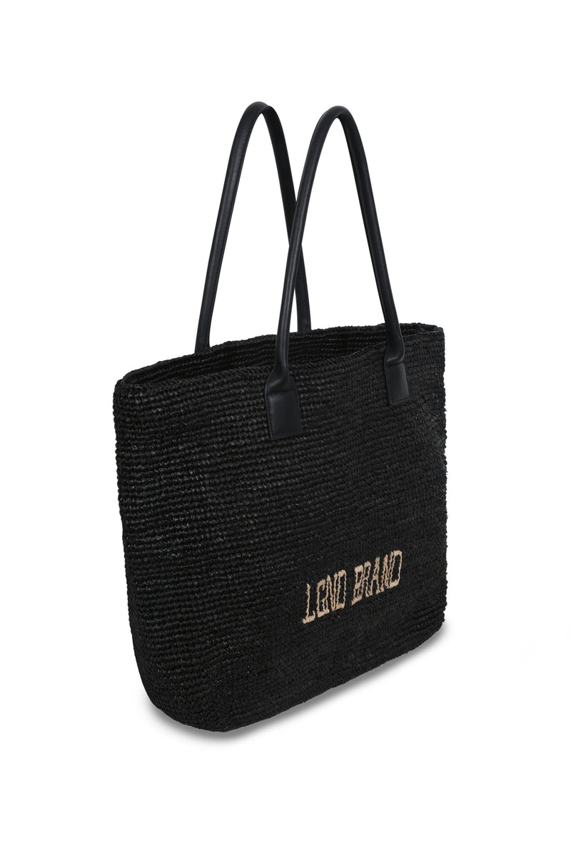 Black Raffia_ Tote Bag