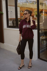 Sweatshirt_Burgundy Mock Neck Black LGND BRAND