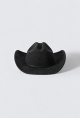 Black Raffia_ Cowboy Hat