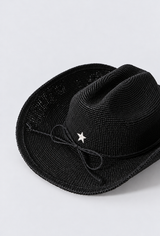 Black Raffia_ Cowboy Hat