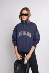 Sweatshirt_Navy Mock Neck Burgundy LGND BRAND