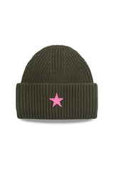 Kids Beanie_Green Pink Star