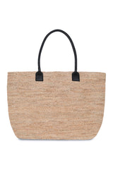 Raffia_ Black Tote Bag