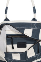 New Canvas Strip Tote Bag_Navy
