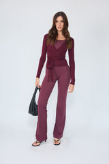 Straight Leg_Legging Burgundy