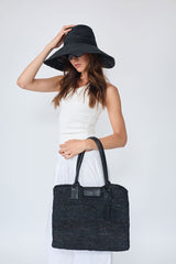 Black Raffia_Wide Brim Hat