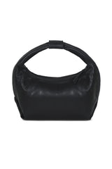 Round Hobo_Black Leather Bag