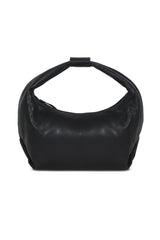 Round Hobo_Black Leather Bag