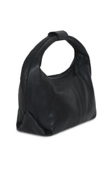 Round Hobo_Black Leather Bag