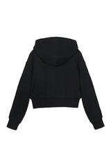 Sweatshirt  Cropped Zipper Hoodie_Black
