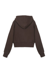 Sweatshirt_ Cropped Zipper Hoodie_Coffee