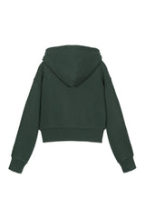 Sweatshirt _ Cropped Zipper Hoodie_Green
