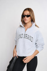 Sweatshirt_Light Gray Mock Neck Black LGND BRAND