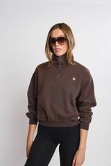 Sweatshirt Coffee_Midi Mock Neck LB