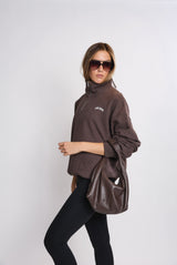 Sweatshirt_Coffee Half Zipper Mock Neck LGND BRAND