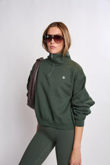Sweatshirt Green_Midi Mock Neck LB