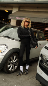 Sweatshirt Cropped Zipper Hoodie_Black
