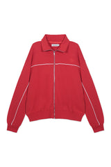 Sweat Jacket_Ribbon Mockneck Red