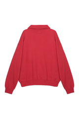 Sweat Jacket_Ribbon Mockneck Red