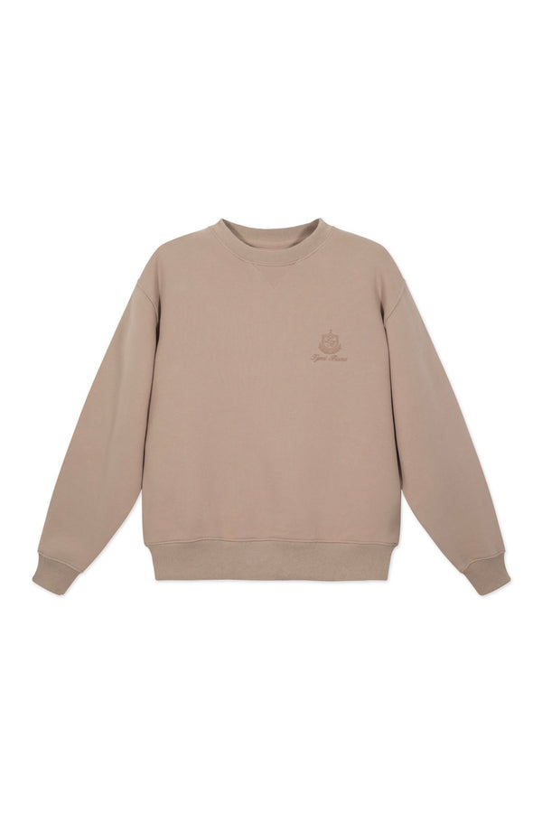 Sweatshirt_ Beige Crewneck Minimal