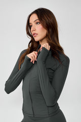 Long Sleeve_Zip Up New Green