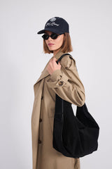 Hobo XL_Black Suede Bag