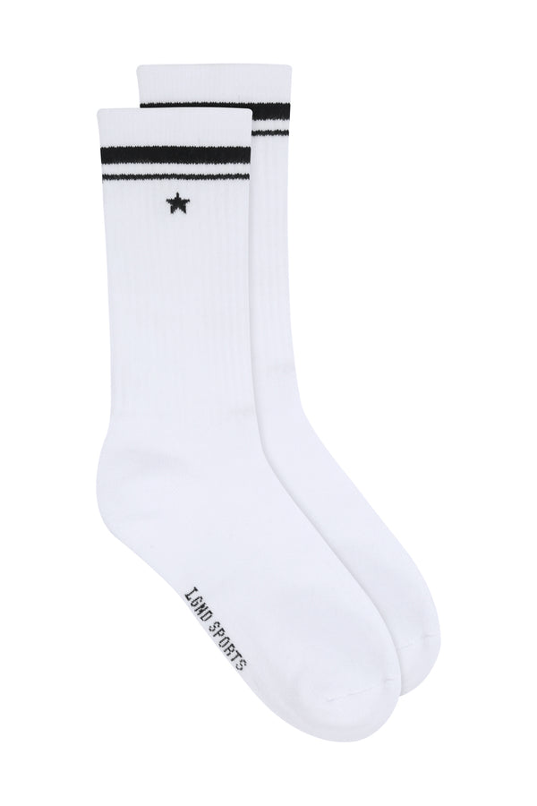 Star Socks_Crew Long White