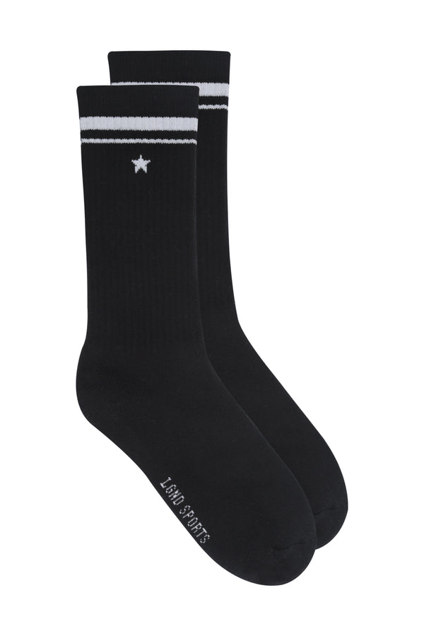 Star Socks_Crew Long Black