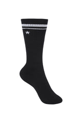 Star Socks_Crew Long Black