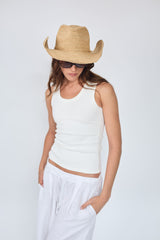 Raffia_Square Cowboy Hat