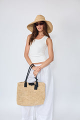 Raffia_Leather Tote Bag