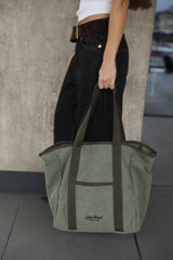 New Canvas Strap Tote Bag_Green