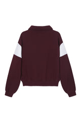 Polo Sweatshirt_Burgundy Striped
