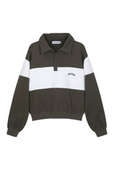 Polo Sweatshirt_Green Striped