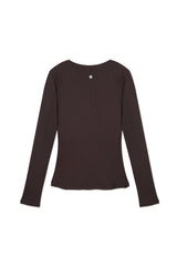 Rib Long T-Shirt_Coffee