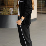Cuffed_Ribbon Sweatpant Black