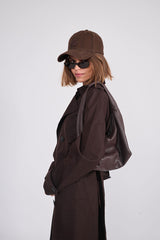 Round Hobo_Coffee Leather Bag