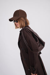 Round Hobo_Coffee Leather Bag