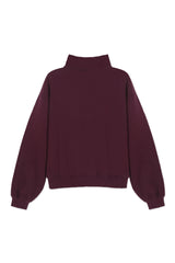 Sweatshirt Burgundy_Midi Mock Neck LB