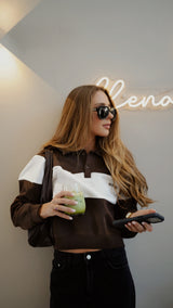 Polo Sweatshirt_Coffee Striped
