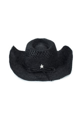 New Black Raffia_ Hat
