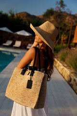 Raffia_Leather Tote Bag