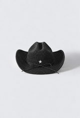 Black Raffia_ Cowboy Hat