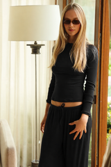 Rib Long T-Shirt_Black