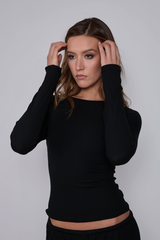Rib Long T-Shirt_Black